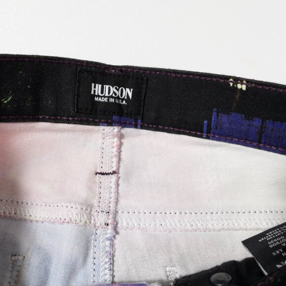 RARE Hudson Nico Skinny Jeans With London Cityscape Print SZ 25 Indie Sleeze Y2K - Picture 6 of 9